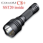 Мощный фонарь конвой C8 + вспышка светильник SST20 Led Linterna 18650 флэш-светильник для кемпинга Рыбная ловля светодиодный налобный фонарь работы лиходарка Портативный лампа