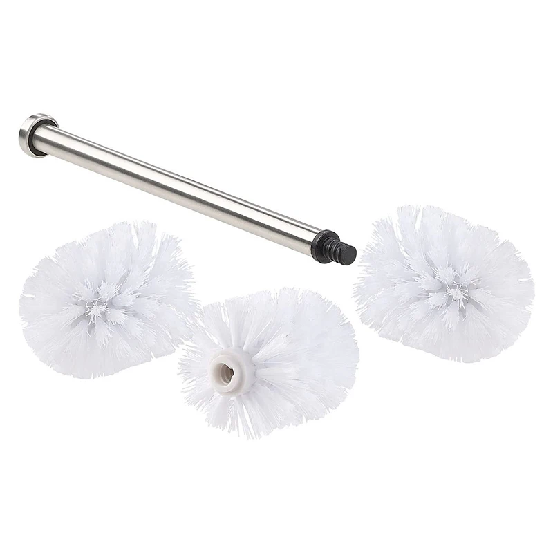 

2022 New Toilet Brush Stainless Steel WC Bathroom Cleaning Accessories Flat Head Plug Convex Head White Tool
