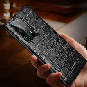 genuine leather case for huawei p40 pro plus case alligator grain phone soft back case for huawei p40 pro plus p40pro cover free global shipping