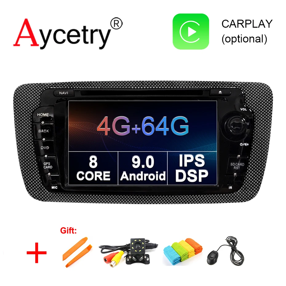 DSP ips 8 ядерный 4G 64G 2 Din Android 9,0 Автомобильный мультимедийный dvd-плеер gps Авторадио для SEAT Ibiza 2009-2013 автомобильный Радио Аудио fm obd2