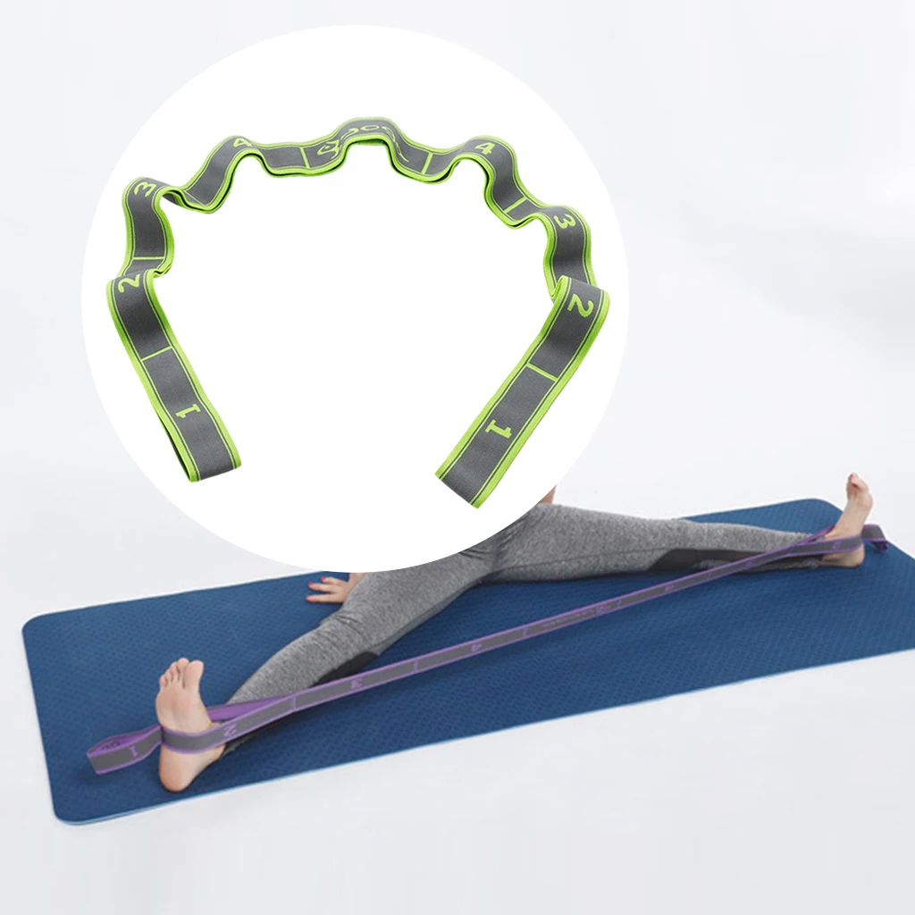 Фитнес ремень для йоги растягивающаяся резиновая петля Pink_8 петель|Эспандеры| |