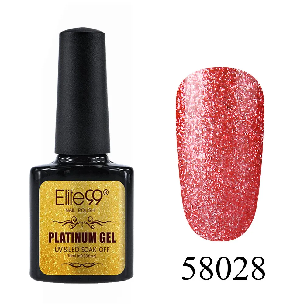58028 Elite99 10 мл Блестящий УФ-гель для ногтей Platinum Soak Off Nail Art Маникюр гели для ногтей гибридные Лаки гель лак для ногтей набор - Цвет: 58028
