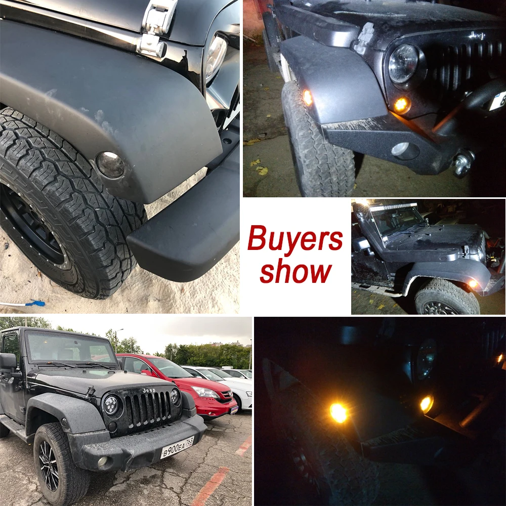 Светодиодные передние поворотные огни PMFC 2 шт. боковые габаритные в сборе для Jeep