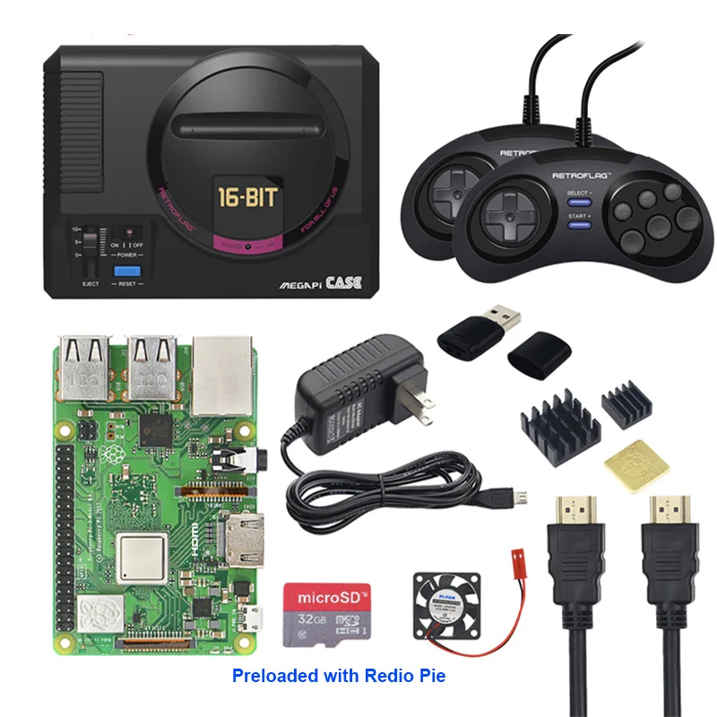 with Rasbperry3Bplus Retroflag MEGAPi чехол/игровой контроллер функциональная кнопка для Raspberry Pi 3 B Plus 3B+/3B/2B пряди - Цвет: with Rasbperry3Bplus