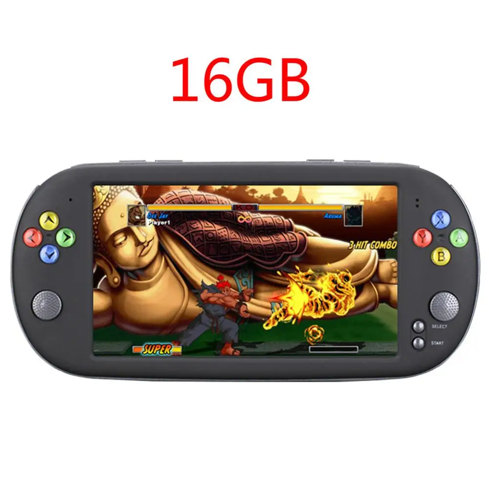 X16 HD экран Ретро игры 7 дюймов портативная игровая консоль Встроенная память 8 ГБ/16 ГБ Ретро Геймпад Консоль для детей Дети Consola - Цвет: 16G