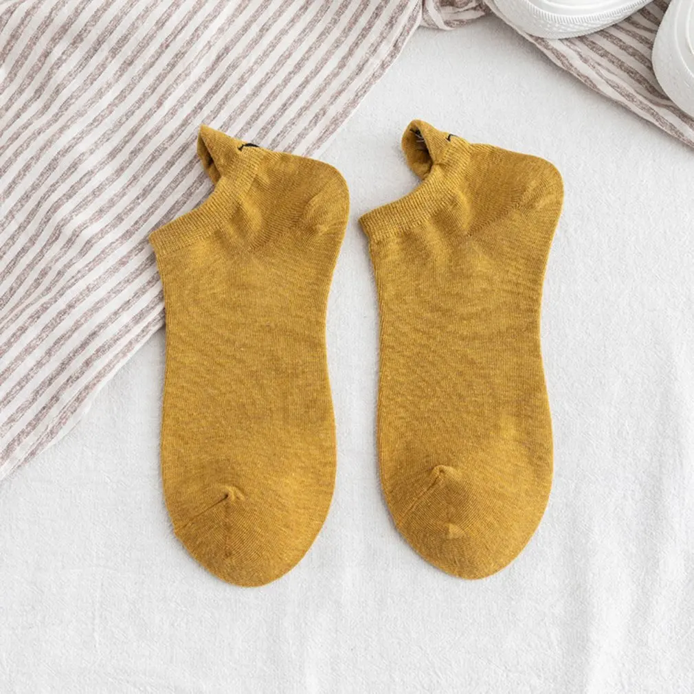 

Вышитые забавные носки-лодочки с вышивкой, Нескользящие ультранизкие прочные носки, приятные для кожи