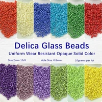 600pcs 10g 2mm delica glass beads 100 uniform wear resistant opaque solid color seedbeads for jewelry diy making accessories