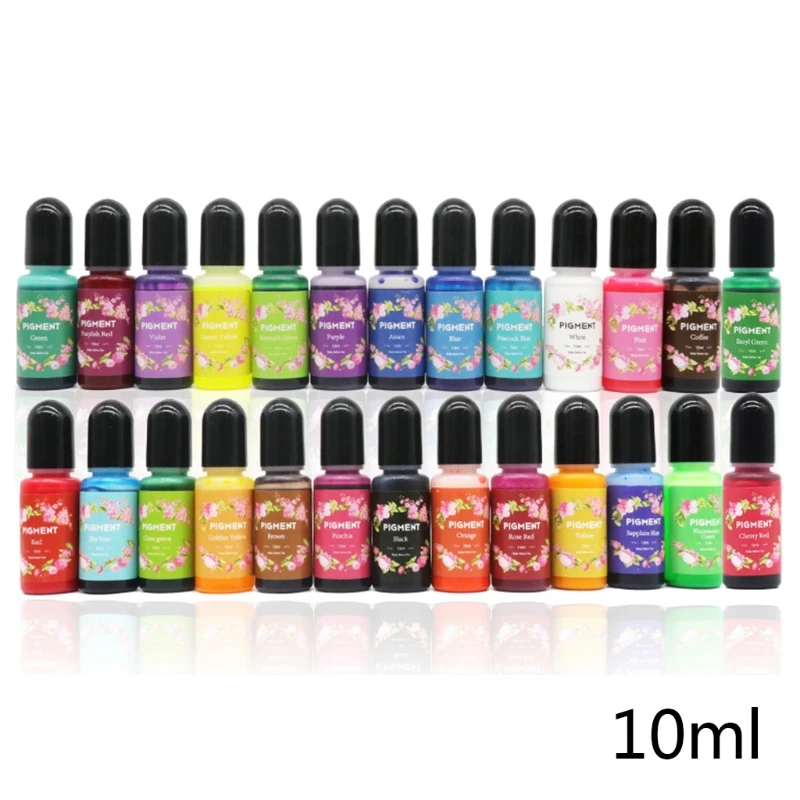 

26 Colors Crystal Epoxy Pigment UV Resin Dye DIY Jewelry Colorant Art Crafts Coloring Drying Color Mixing Liquid Decorations Mak