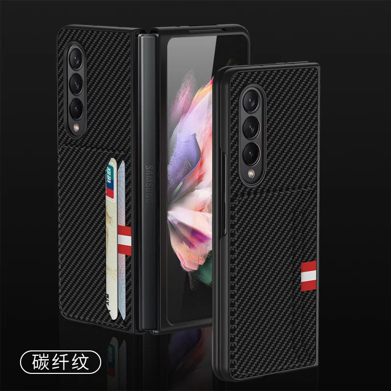 

Vintage Leather Case for Samsung Galaxy Z Fold 3 Cover All-inclusive Card Slot Shockproof Shell for Samsung Z Fold 3 Case