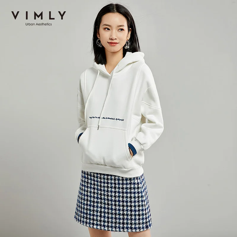 Женские толстовки Vimly зимняя модная новинка толстая одежда с капюшоном и