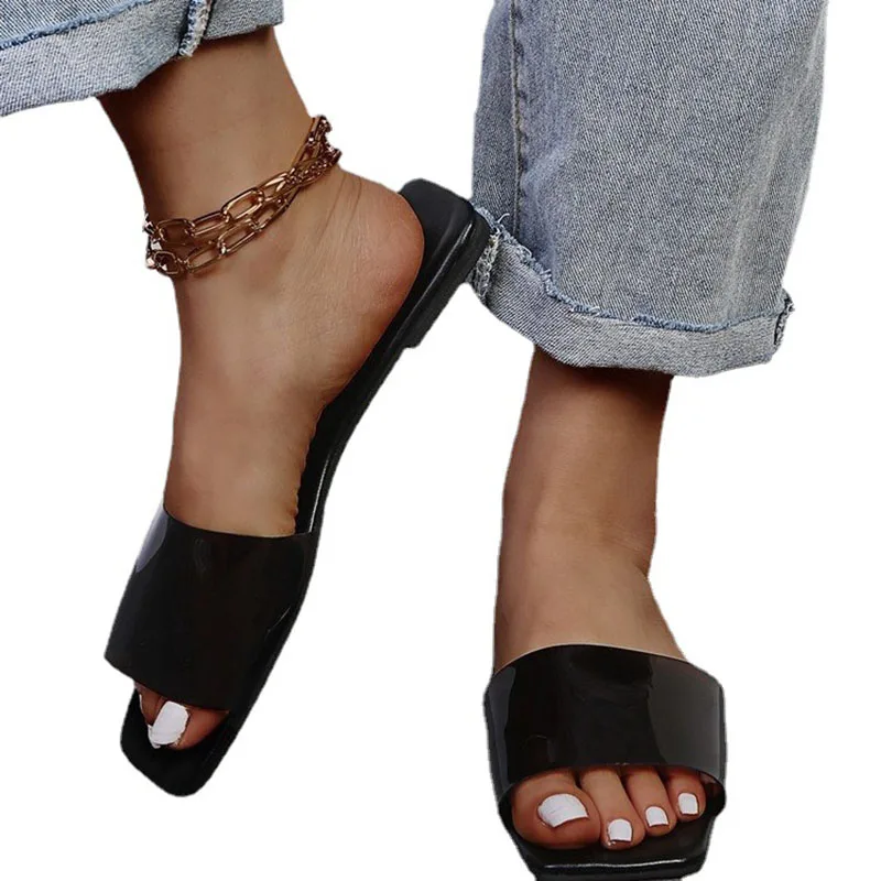 

Slippers For Women 2021 Woman Casual Open Toe Flats Ladies Fashion Solid Sandals Female Summer Best Walking Beach Shoes Big Size