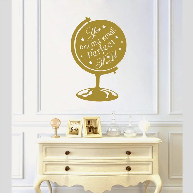 Wall Decal Vinyl Sticker Quote You Are My Small Perfect World Globe Map Earth Travel Living Children Room Office Decor HY1526 | Дом и сад