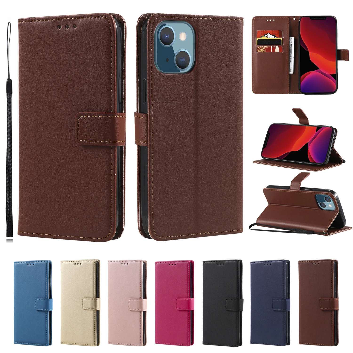 Leather Flip Wallet Case For Samsung Galaxy Note 3 4 5 8 9 10 20 Plus Ultra Lite A3 A5 2016 2017 A310 A520 Protect Book Cover | Мобильные