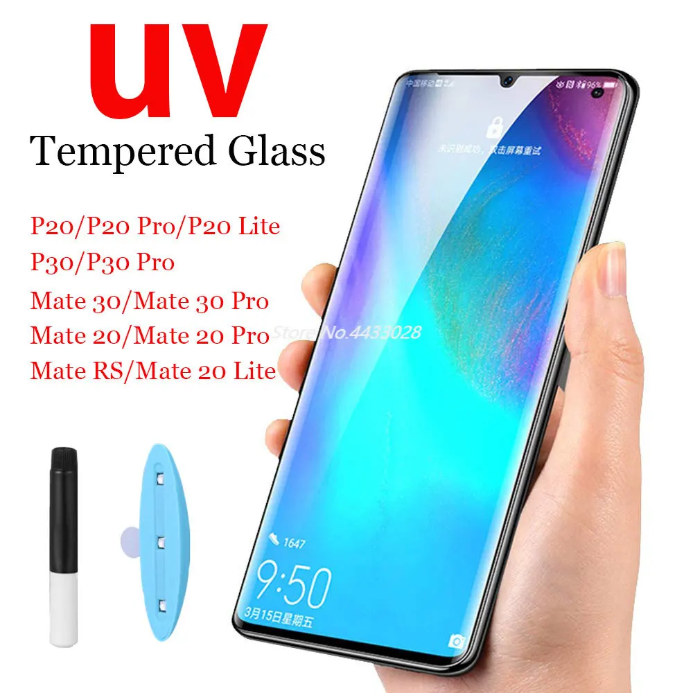 10D нано жидкое полное покрытие УФ стекло закаленное для HuaWei Mate RS 20 30 PRO P20 lite P30 Pro