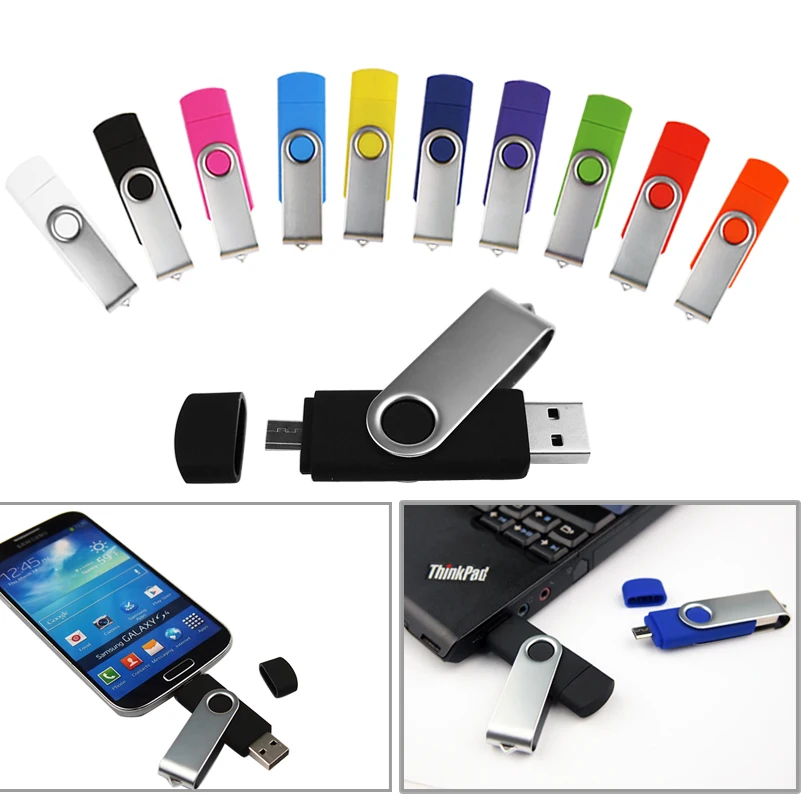 Более 10 шт. бесплатный логотип микро OTG USB флеш-накопитель 4 ГБ 8 ГБ 16 ГБ 32 ГБ 64 ГБ крутые подарки Android/PC накопитель диск карта памяти
