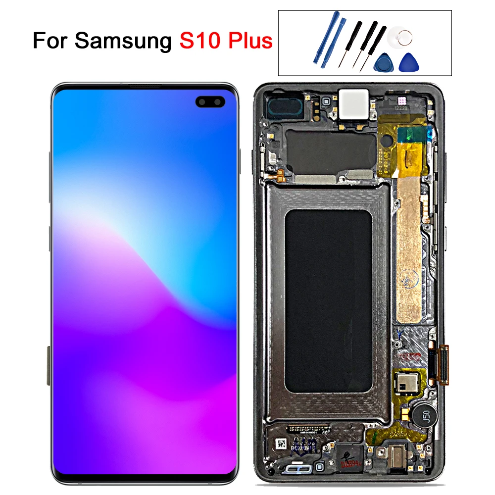 AMOLED для SAMSUNG S10 lcd G9730 SM-G973 дисплей сенсорный экран дигитайзер Galaxy Plus G975 G9750 Замена |