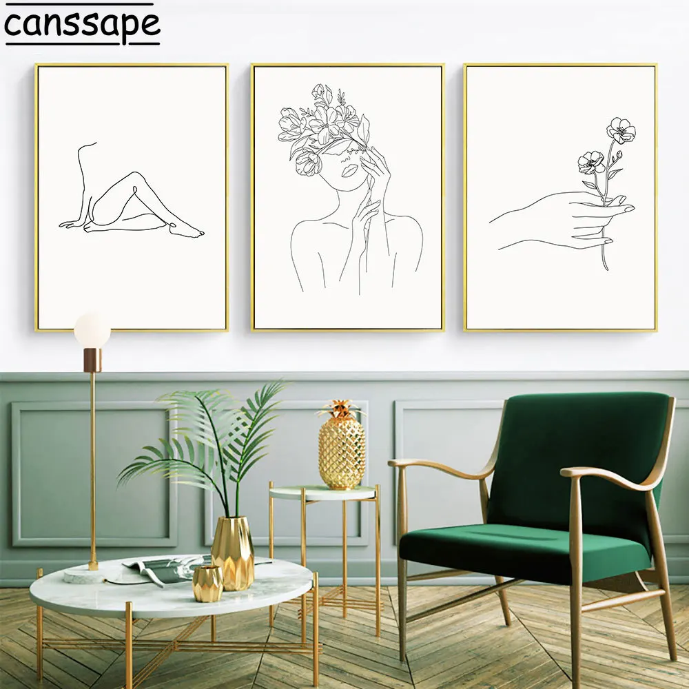 Художественный настенный постер для привлекательной обнаженной девушки на