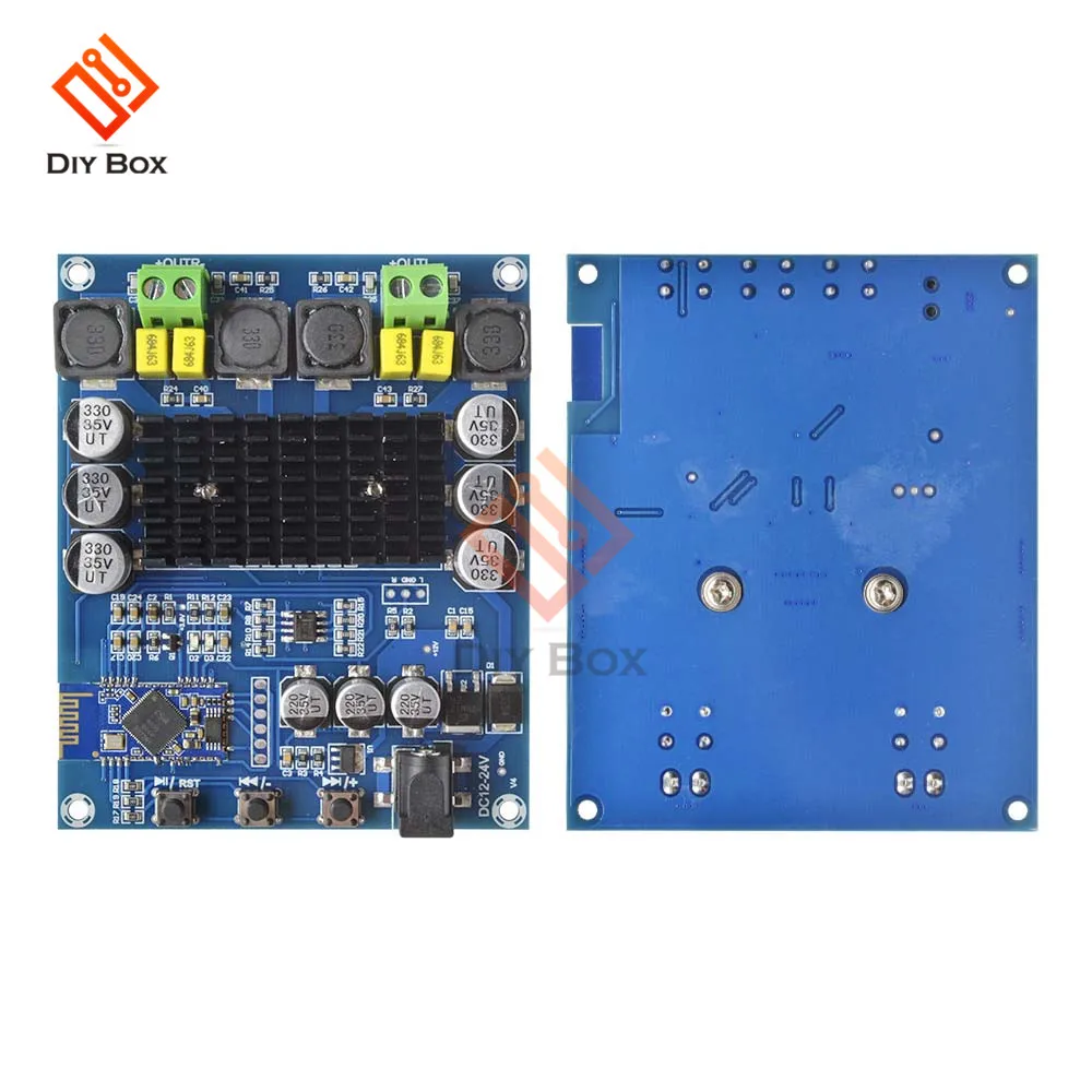 

TPA3116D2 Bluetooth 4.0 Amplifier Board 120W+120W 2.0 Channel Stereo Digital Audio Power AMP DC12-24V for Car Home Speakers