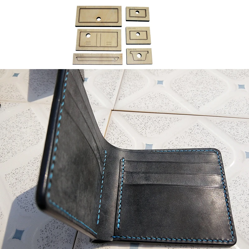 Japan Steel Blade DIY leather wallet card holder Wood die cut kinfe mould hand punch template set Leathercraft Tool
