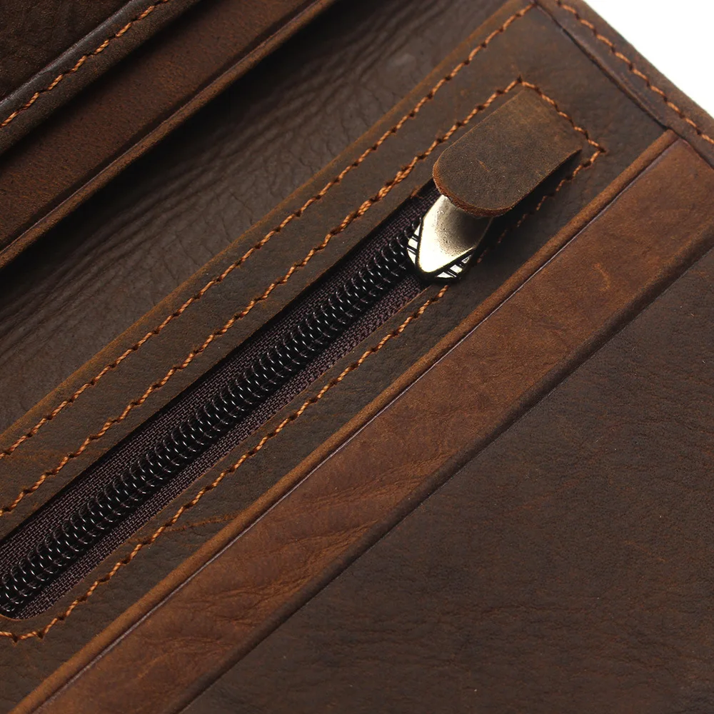 

New Crazy Horse Leather Men Wallets Short Large Banknote Clip Multi-card Genuine Leather Wallet For Free Shipping