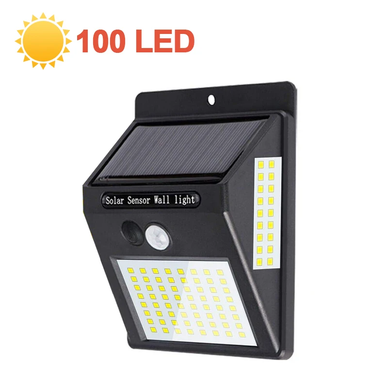 

100LED solar licht sensor auto motion wand wasserdichte garten im freien strae ffentliche Nacht lampe taschenlampe wand licht