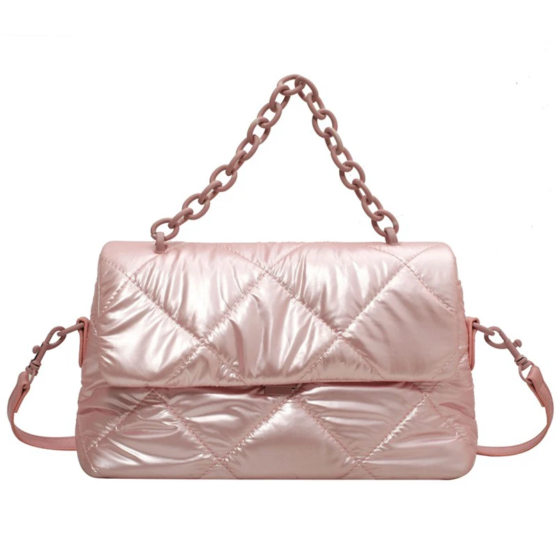 

High Quality Chain Down Crossbody Bags For Women 2021 Winter New Fashion Lady Shoulder Bag Large Capacity Trend Handbags Female