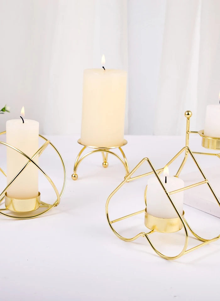 Ретро Классическая свечка трехногий держатель геометрический Подсвечник металл