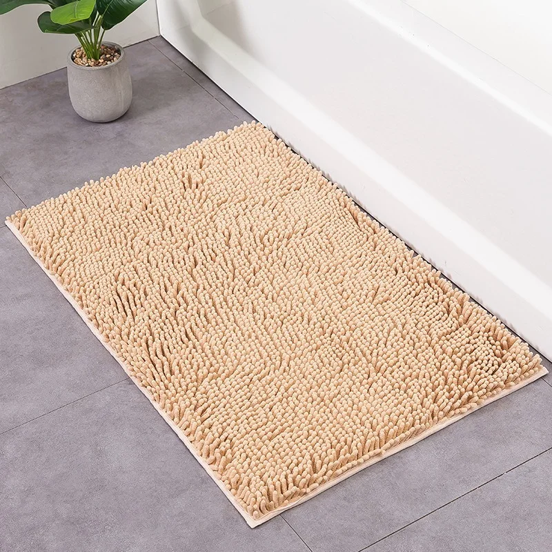 

High Quality Thicken Bath Carpet Mat Chenille Bathroom Water Absorption Plush Floor Mats Entrance Doormat Non-slip Toilet Rug