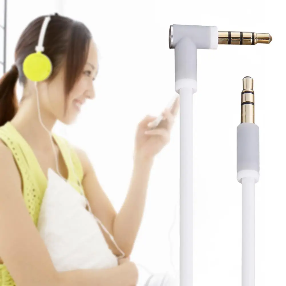 

1PC 3.5mm L Jack Audio Cable Cord 90 degree TRS to 3.5mm Straight TRS Plug Gold Plated Plug for Beats Solo HD Studio Pro