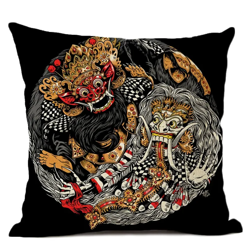 Национальные декоративные подушки льняные в индийском стиле наволочки для