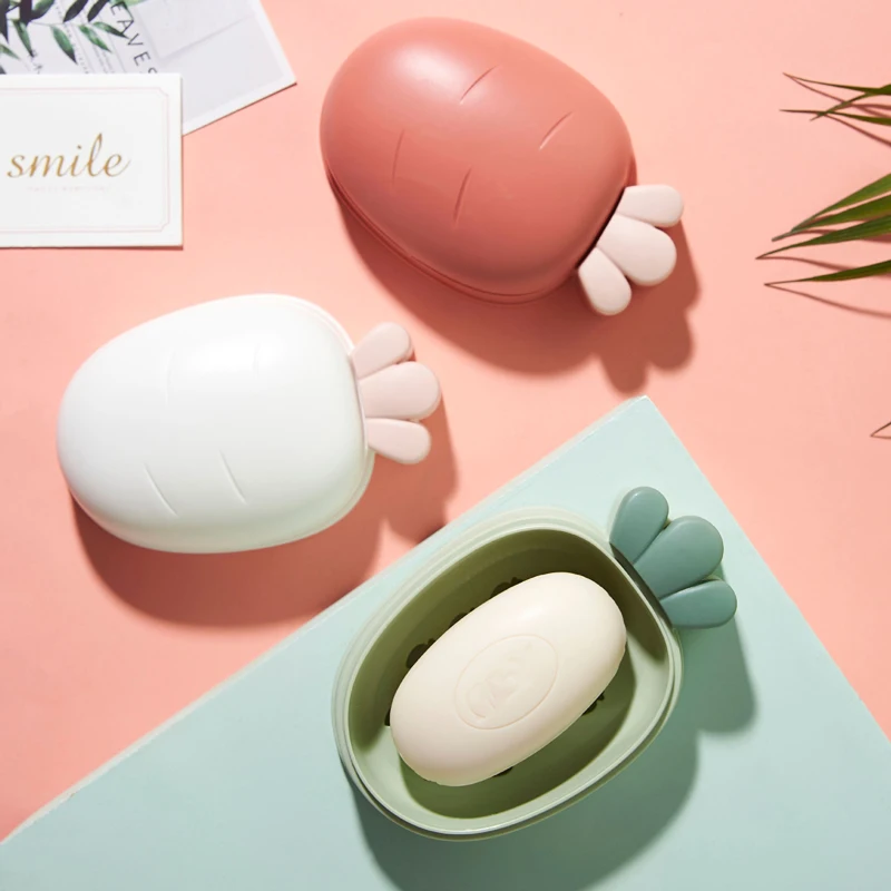 

Portable Carrot Soap Box Bathroom Dish Plate Case Soap Box Soap Rack Home Shower Travel Hiking Holder Container