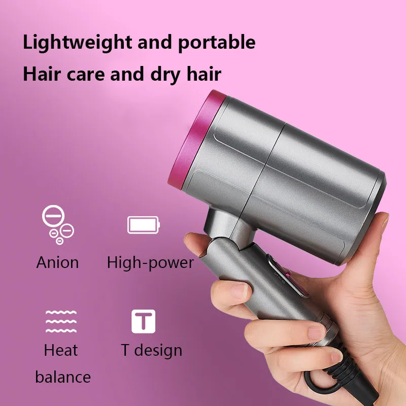 Профессиональный складной мини-фен для волос с отрицательными ионами
