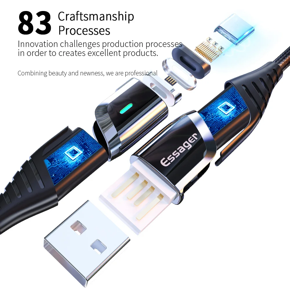Новое магнитное зарядное устройство Micro USB кабель для iPhone samsung провод для быстрого заряда Шнур usb type C type-C магнитные кабели для мобильных телефонов