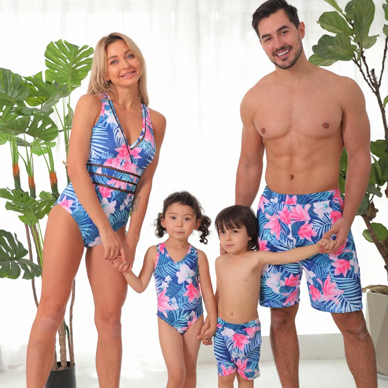 Купальники для матери и дочери семейные купальники с цветами купальный костюм