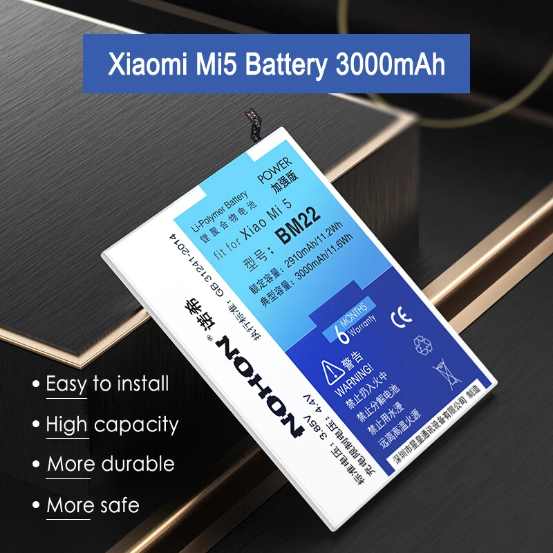 NOHON BM22 BM31 BM32 BM35 BM36 BM39 BN31 BN36 Батарея для Xiaomi mi на возраст 3, 4, 5, 6, 4C 5S 5X 6X mi 5 mi 6 mi 4C mi 5S замена батареи