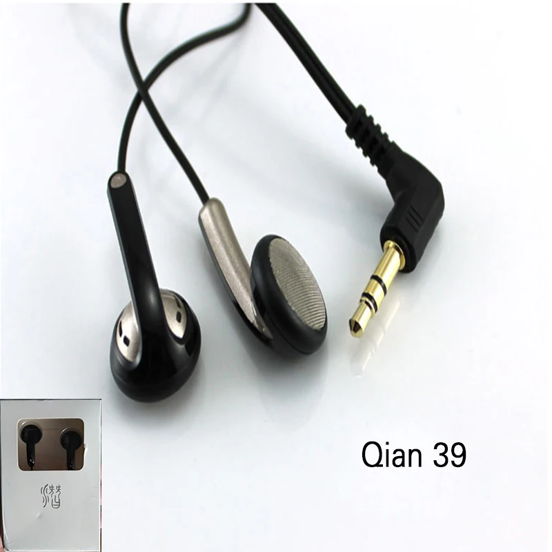 HANGRUI Qian39 HIFI наушники, динамические наушники с плоской головкой, мини наушники в ухо, басовые гарнитуры, 3,5 мм наушники для iPhone, samsung, Xiaomi - Цвет: with box L Bending