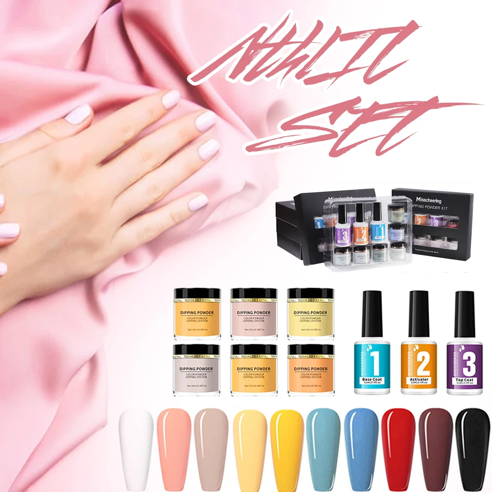 

Dip Powder Nail Kit French Style Fast Drying And Long Lasting Dipping Powder With Base Top Coat Activator Manicure Nail Art Set