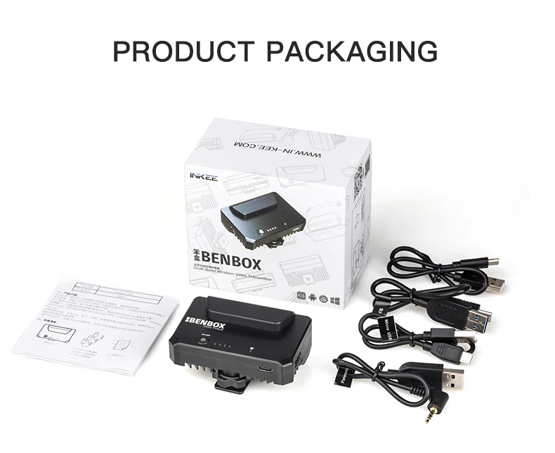 

INKEE Benbox Wireless 2.4G/5G Mini HDMI-compatible Transmission Device 1080P Video Image Transmitter Monitor for DSLR/Phone/iPad