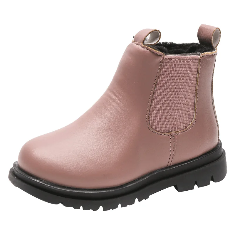 Винтажные детские зимние ботинки черные коричневые розовые меховые на платформе