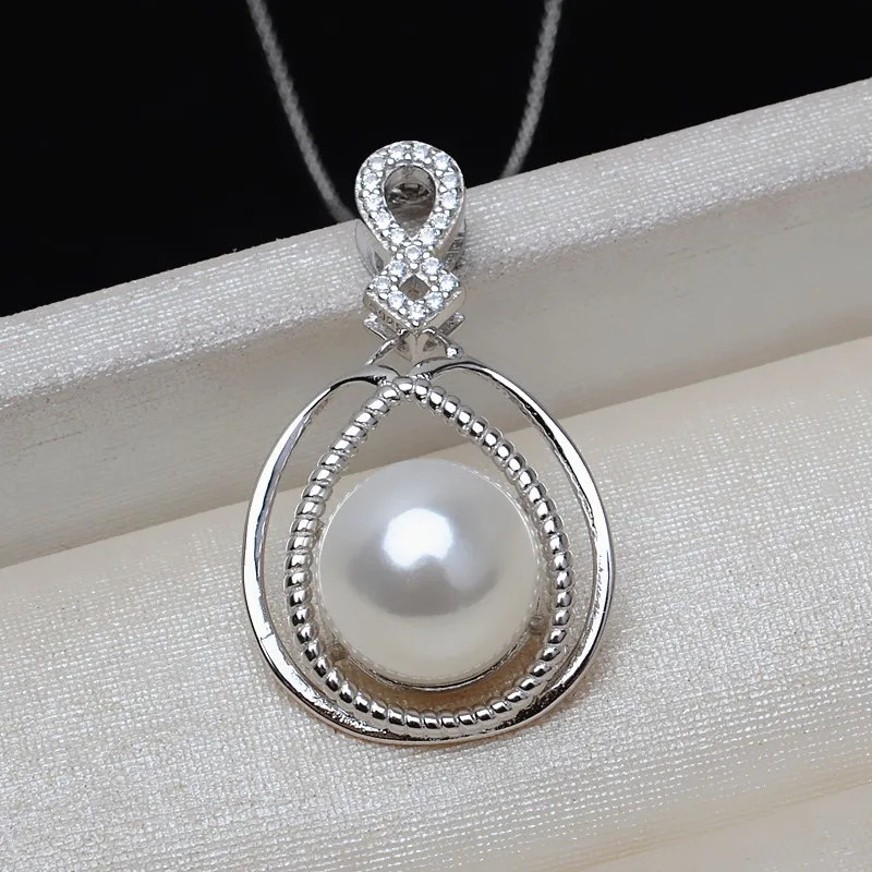 

MeiBaPJ трендовая настоящая Подвеска из натурального пресноводного жемчуга, ожерелье из стерлингового серебра 925 пробы, ювелирные украшения д...