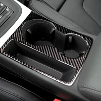 carbon fiber car cup holder frame interior decoration decal cover trim sticker for audi a5 a4 b8 car styling accessories