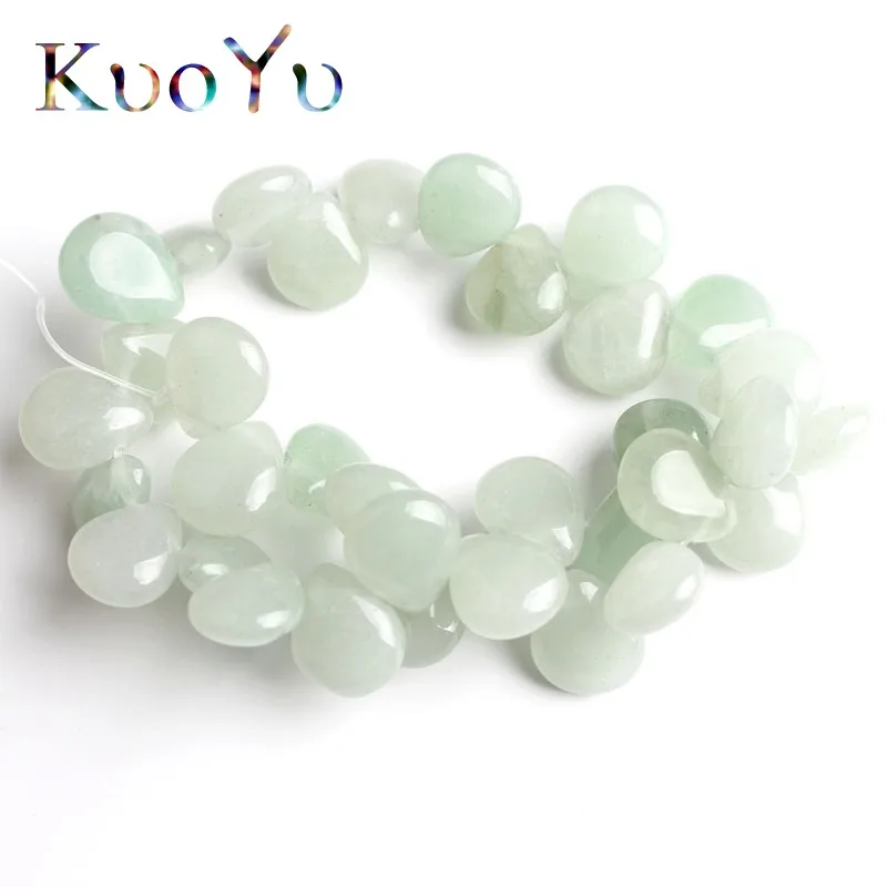 10x12 мм натуральный камень зеленый авантюрин Бусины из нефрита капли воды