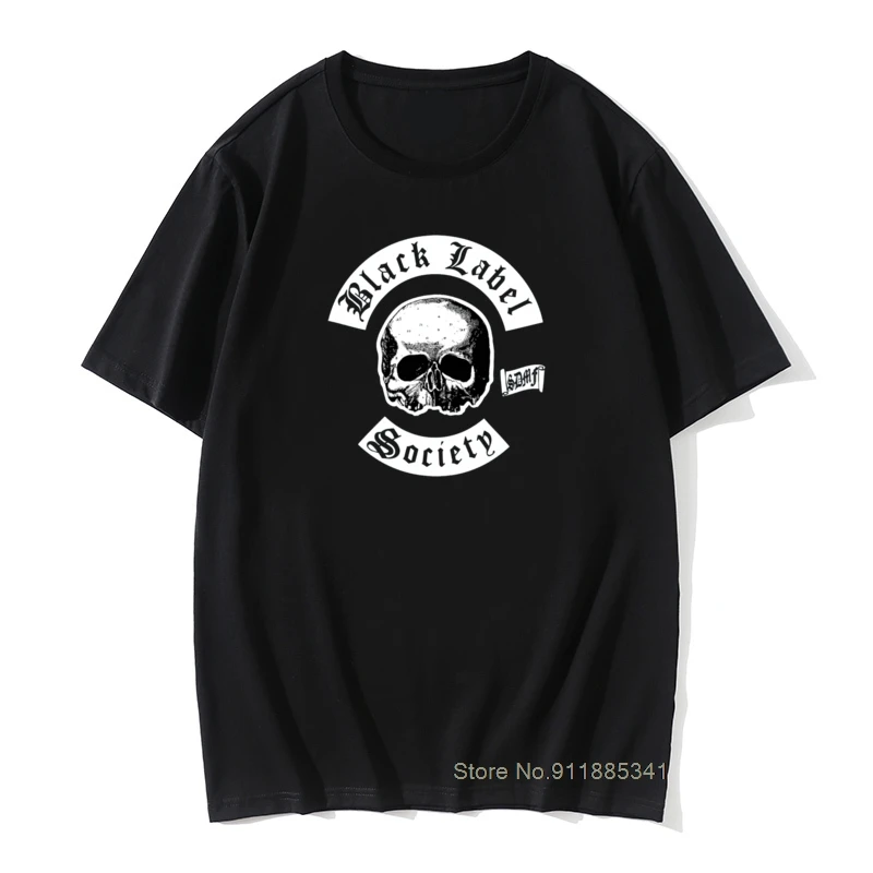 

Funky Mens Black T-shirts Black Label Skull Society Summer Tees Sleeve Group Tee-Shirts Vintage Tops Tees