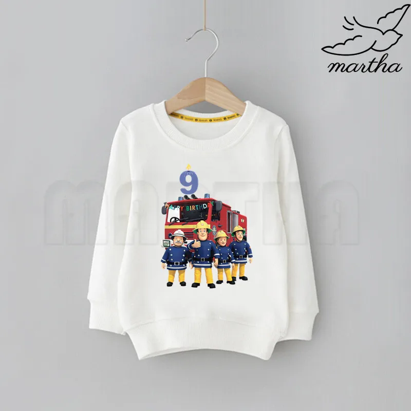 Толстовки Пожарный Сэм с цифрами на День рождения толстовки забавным рисунком