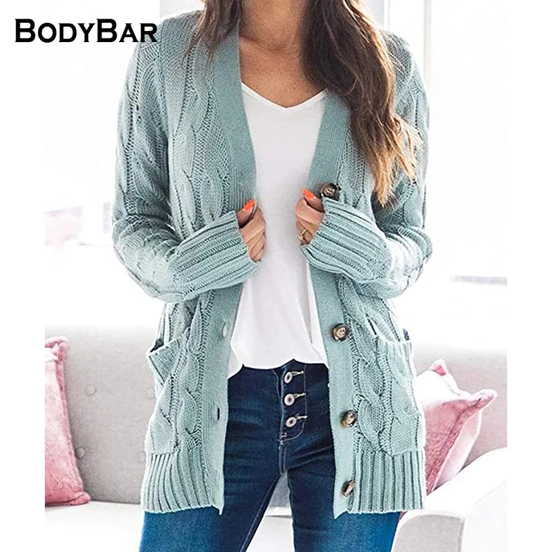 

Knit Sweater Women Autumn 2021 Cardigans Buttons Long Sleeve Cardigan V-Neck Loose Sweater Pure Color Coat Female Tops Clothing