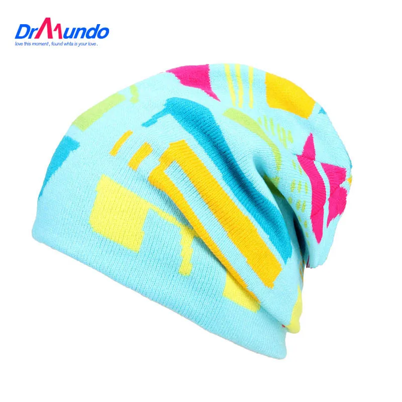 Вязаная шапка для катания на коньках зимняя с черепом вязаная Лыжная (шерстяная