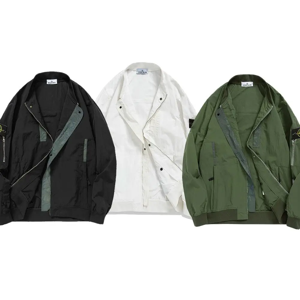 

Men's spring autumn jacket casual jacket loose zipper double pocket high quality jacket hot sale