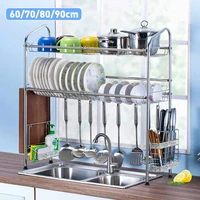 2 layers dish drying rack over the sink kitchen storage shelf counter top space saver stand tableware drainer organizer