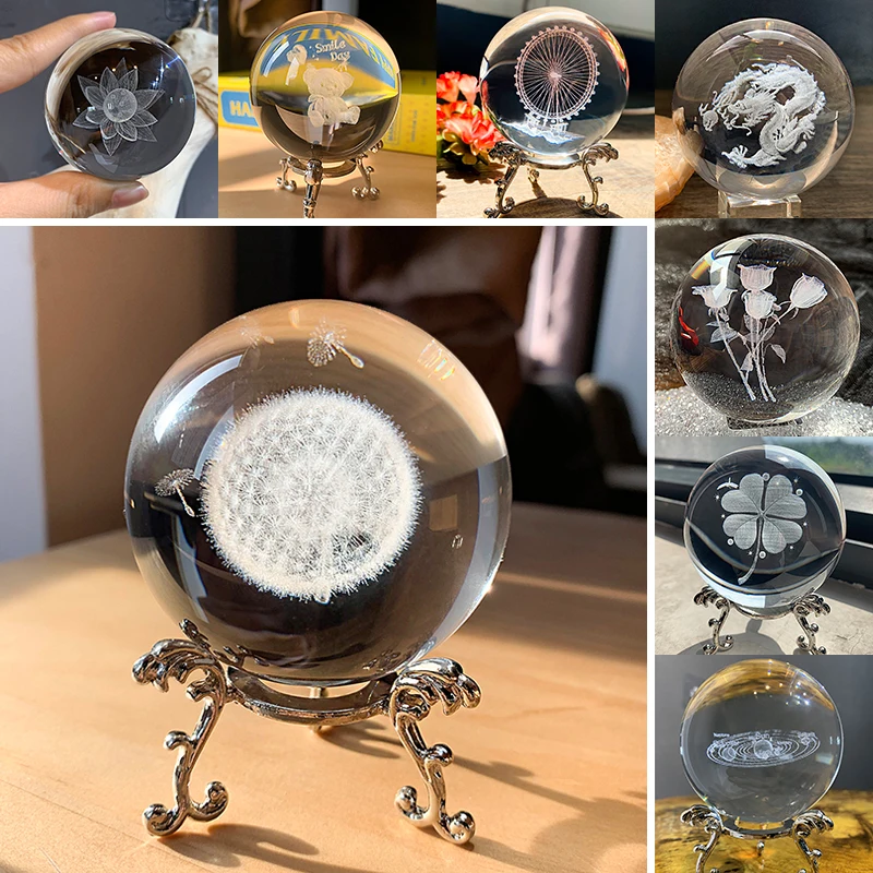 3D шар H &amp D 60 мм лазерная фотография искусство миниатюрная Сфера домашний декор