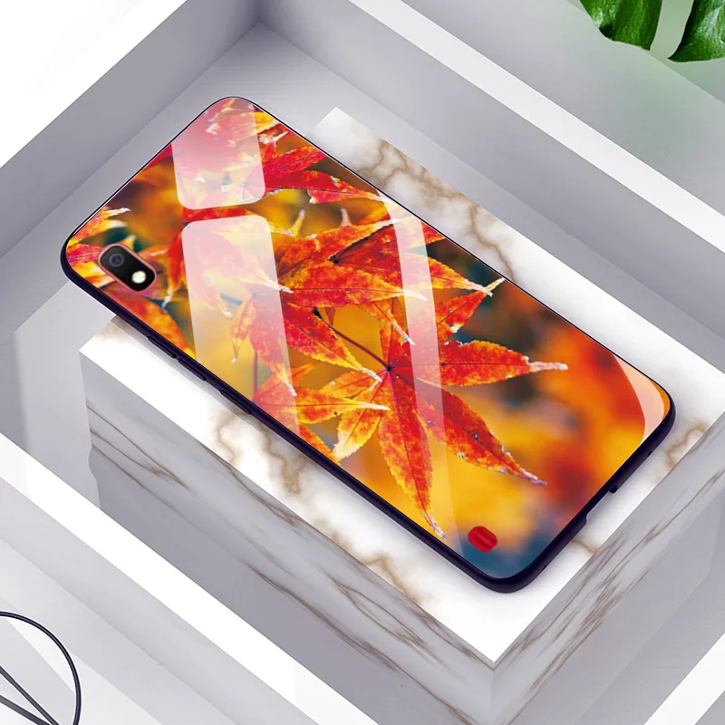 Чехол для телефона из закаленного стекла samsung A10 A30 A305F задняя крышка с ярким